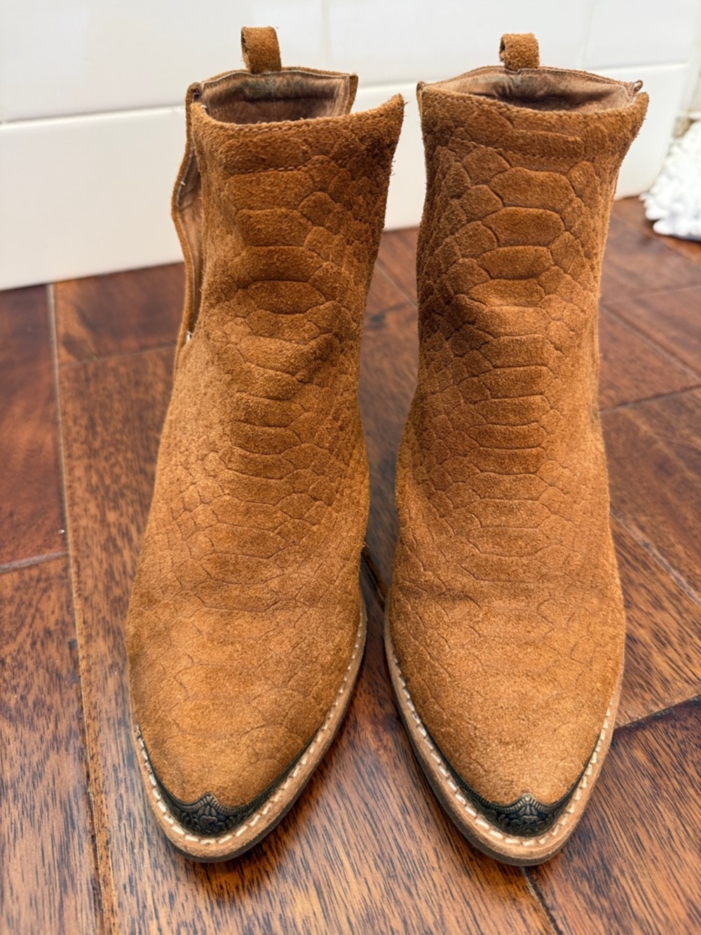 Jeffrey Campbell Chestnut Suede Western Ankle Booties